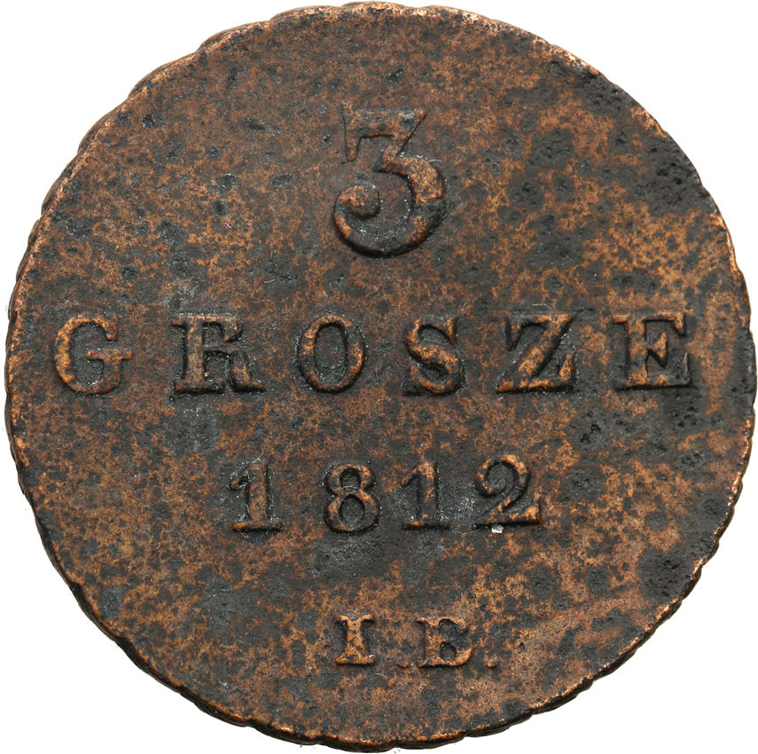 Księstwo Warszawskie. Trojak (3 grosze) 1812 IB, Warszawa